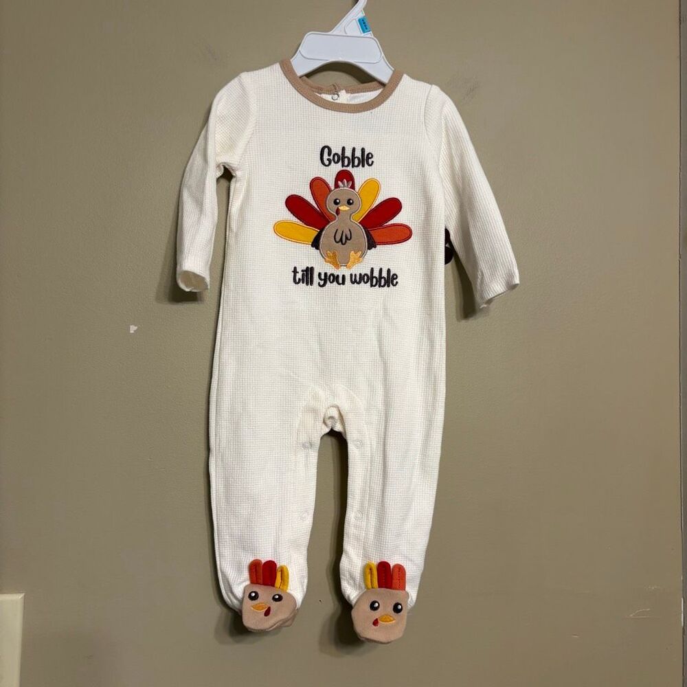 Baby Starters Unisex Gobble till you Wobble Footie Pajamas Buttons 6M